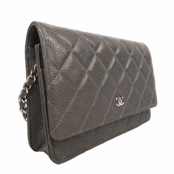 CHANEL Authentic Gray Caviar Leather Wallet - Picture 2 of 16